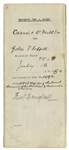 Frederick Douglass Document Signed as Recorder of Deeds
